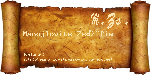 Manojlovits Zsófia névjegykártya