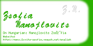 zsofia manojlovits business card